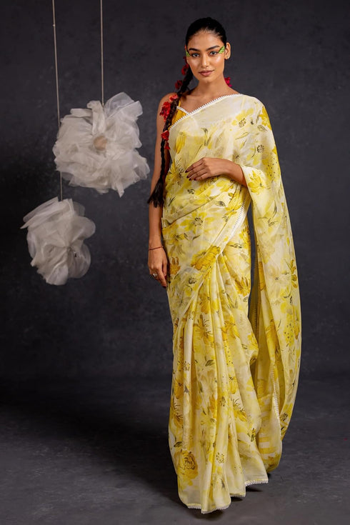 Vasthrlay Fashion Georgette Floral Printed Ethnic Wear