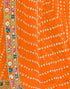 Vasthrlay Georgette Bandhani Multi Green Saree With Unstitched Blouse Piece