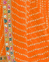 Vasthrlay Georgette Bandhani Unstitched Yellow Saree