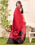 Vasthrlay Womens Abstract Unstitched Off White Saree