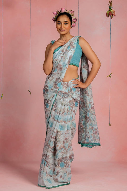 Vasthrlay Fashion Chiffon Georgette Printed Ethnic Wear