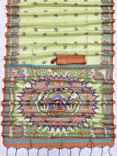 Vasthrlay Tussar Saree Madhubani
