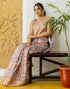 Vasthrlay Womens Striped Unstitched Dusty Pink Saree