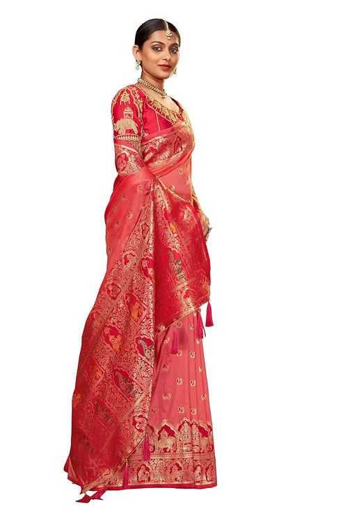 Vasthrlay Traditional Jacquard Banarasi Sareewith