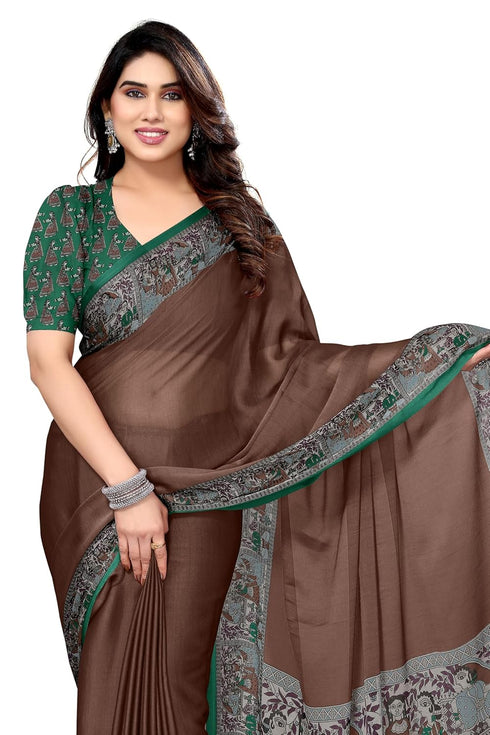 Vasthrlay Fashion Chiffon Georgette Teal Ethnic Wear