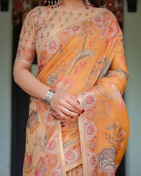 Vasthrlay Cotton Handloom Tassels Saree