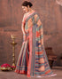 Vasthrlay Special Printed Multicolor Saree With Unstitched Blouse Piece