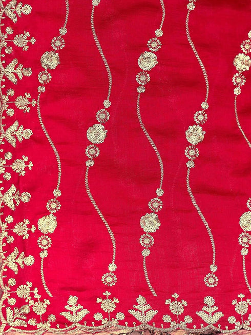 Vasthrlay Scalloped Maroon Saree