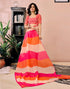 Vasthrlay Chanderi Printed Unstitched Orange Saree