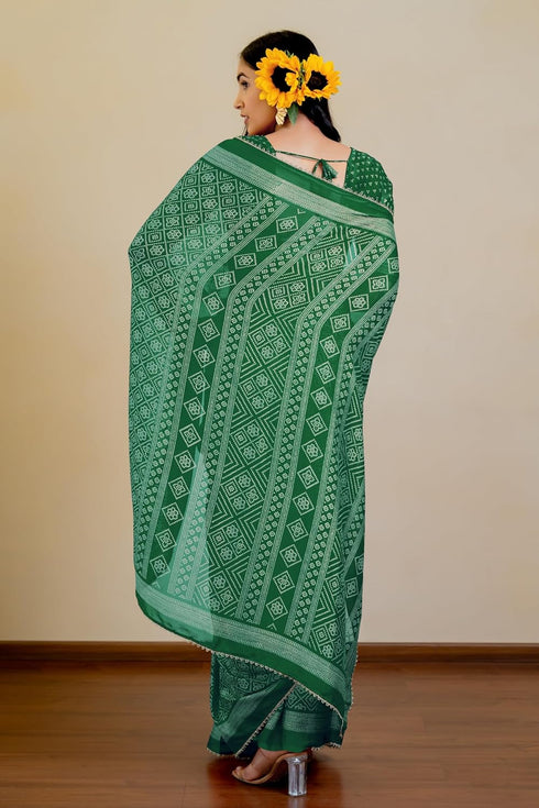 Vasthrlay Fashion Georgette Leheriya Turquoise Ethnic Wear