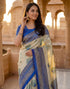 Vasthrlay Banglori Printed Unstitched Peach Saree