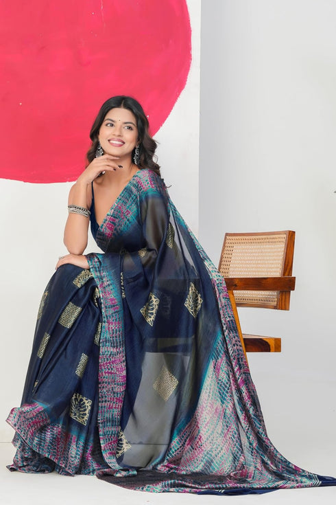 Vasthrlay Fashion Chiffon Abstrect Printed Ethnic Wear