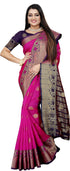 Vasthrlay Banarasi Blue Orange Ethnic Wear