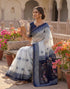 Vasthrlay Womens Printed Unstitched Peach Saree