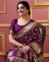 Vasthrlay Banarasi Jacquard Unstitched Yellow Saree