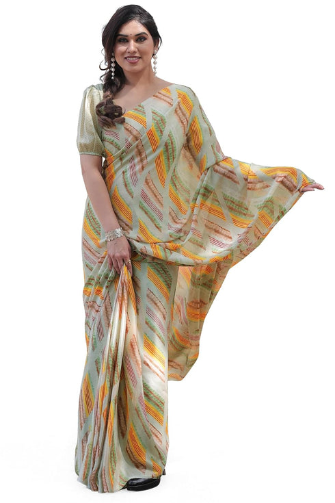 Vasthrlay Fashion Chiffon Printed Red Ethnic Wear