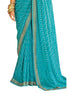 Vasthrlay Embroidery Georgette Unstitched Sky Blue Saree
