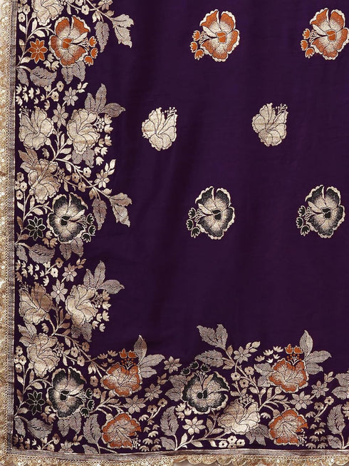 Vasthrlay Banarasi Weaving Red Saree