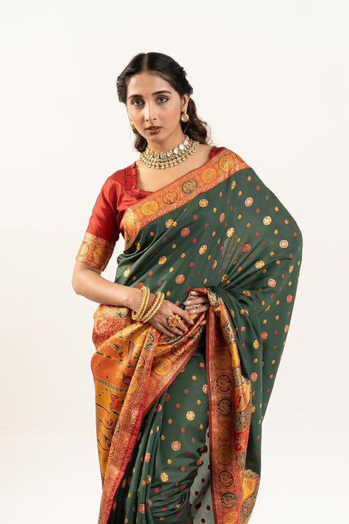 Vasthrlay Pashmina Kashmiri Darkgreen