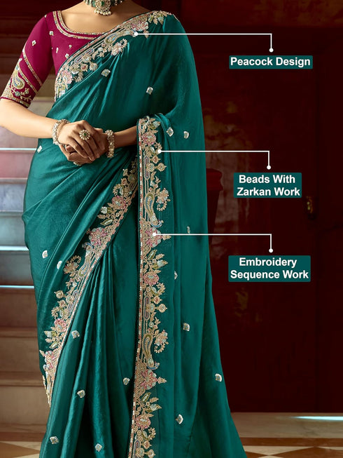 Vasthrlay Embroidery Sequence Unstitched Morpeach Ethnic Wear