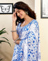 Vasthrlay Womens Printed Unstitched White Saree