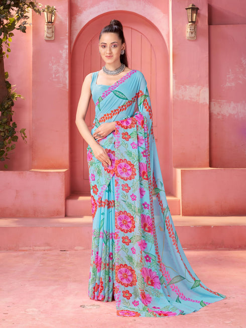 Vasthrlay Georgette Printed Saree