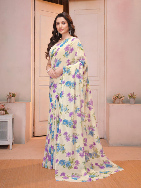 Vasthrlay Georgette Floral Saree