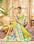 Vasthrlay Paithani Kanjivaram Green Saree With Cream Unstitched Blouse Piece