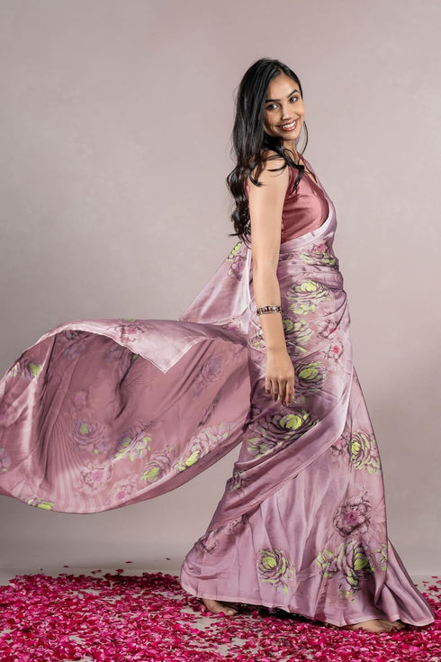 Vasthrlay Fashion Chiffon Printed Dusty Ethnic Wear