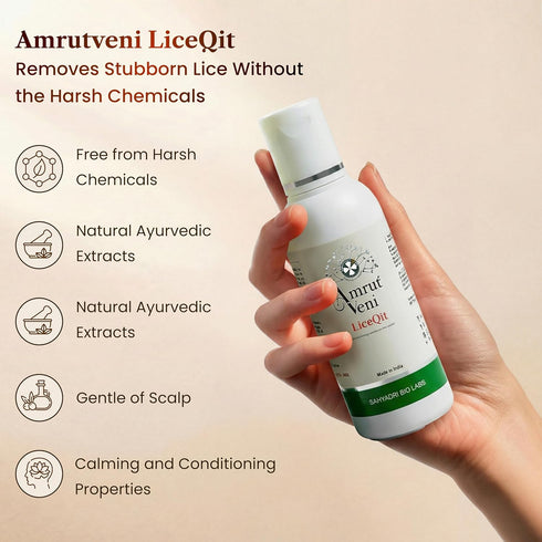 Amrutveni LiceQit Anti-Lice Hair Oil with Lice Comb