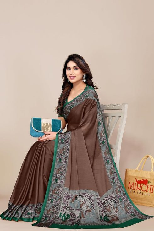 Vasthrlay Fashion Chiffon Georgette Teal Ethnic Wear