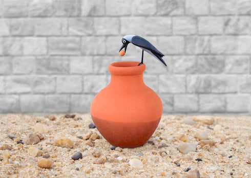 Krishnanagar Handmade Clay Gift & Decor Clever Thirsty Crow