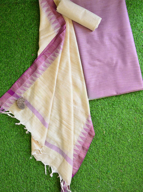 Vasthrlay Yellow Handwoven Unstitched Saree