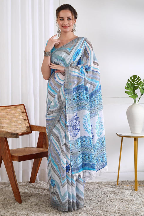 Vasthrlay Fashion Chevron Printed Ethnic Wear