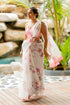 Vasthrlay Fashion Organza Printed White Ethnic Wear