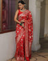 Vasthrlay Womens Banarasi Unstitched Olive Green Saree