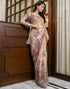 Vasthrlay Womens Cotton Unstitched Teal Saree