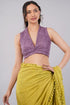 Vasthrlay Mustard Plain Cotton Saree With Pocket And Unstitched Blouse Piece