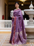 Vasthrlay Womens Weaving Purple Saree With Purple Unstitched Blouse Piece