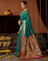 Vasthrlay Womens Paithani Yellow Saree With Red Unstitched Blouse Piece