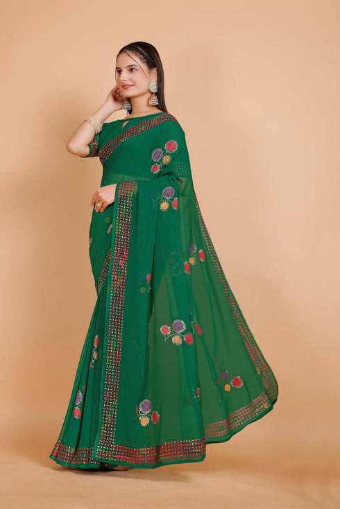 Vasthrlay Georgette Unstitched Saree