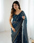 Vasthrlay Red Unstitched Saree