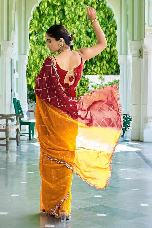 Vasthrlay Sourbh Georgette Plastic Turquoise Ethnic Wear