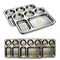 Stainless Steel 5-Compartment Dinner Plate 2 Set
