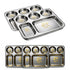 Stainless Steel 5-Compartment Dinner Plate 2 Set