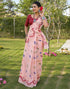 Vasthrlay Womens Printed Unstitched Peach Saree