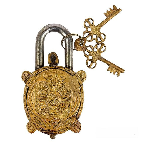 Fashionbonanzamart Tortoise/Turtle/Kachua Brass Padlock