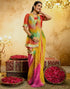 Vasthrlay Georgette Bandhani Unstitched Orange Saree