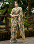 Vasthrlay Georgette Printed Unstitched Yellow Saree