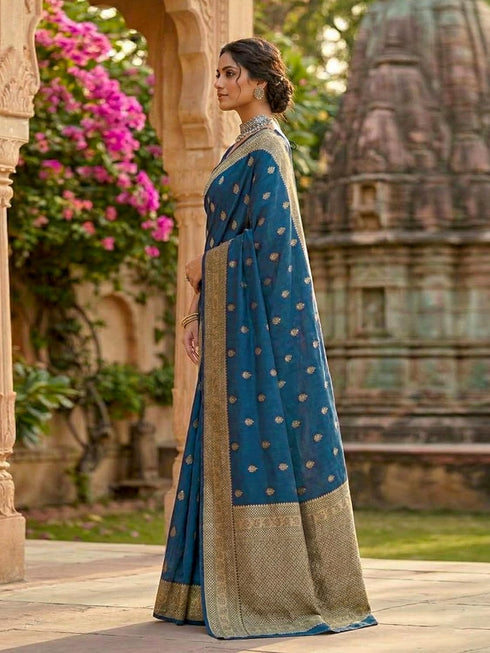 Vasthrlay Jaquard Traditional Unstitch Pink Ethnic Wear